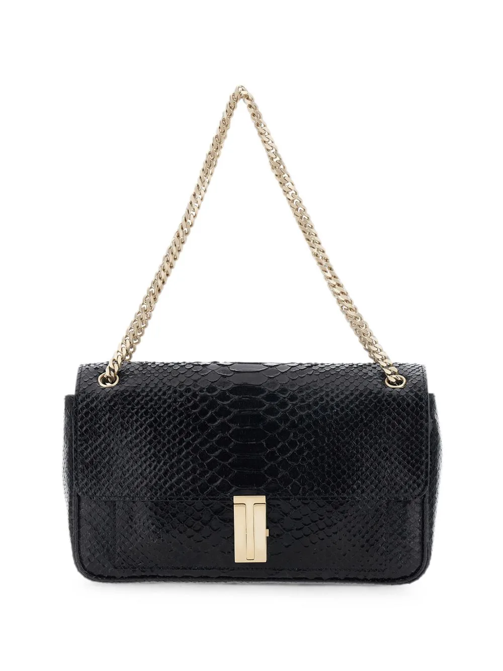 T-Twist Snakeskin-Effect Shoulder Bag
