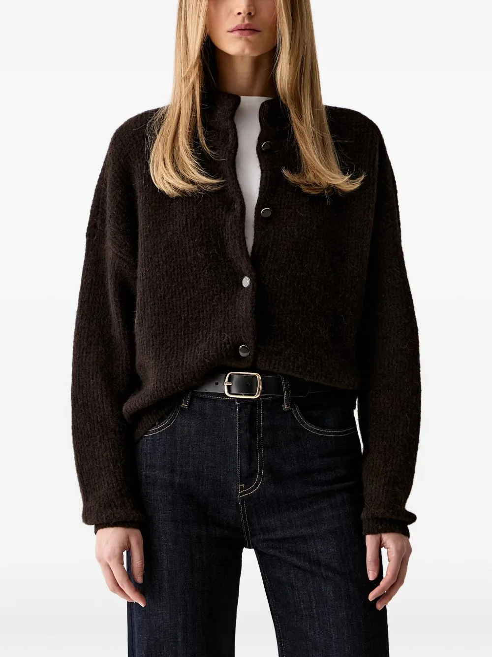AlphaGZ Ribbed-Knit Cardigan