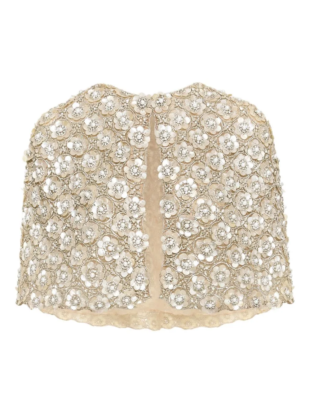 Floral-Embroidered Cape