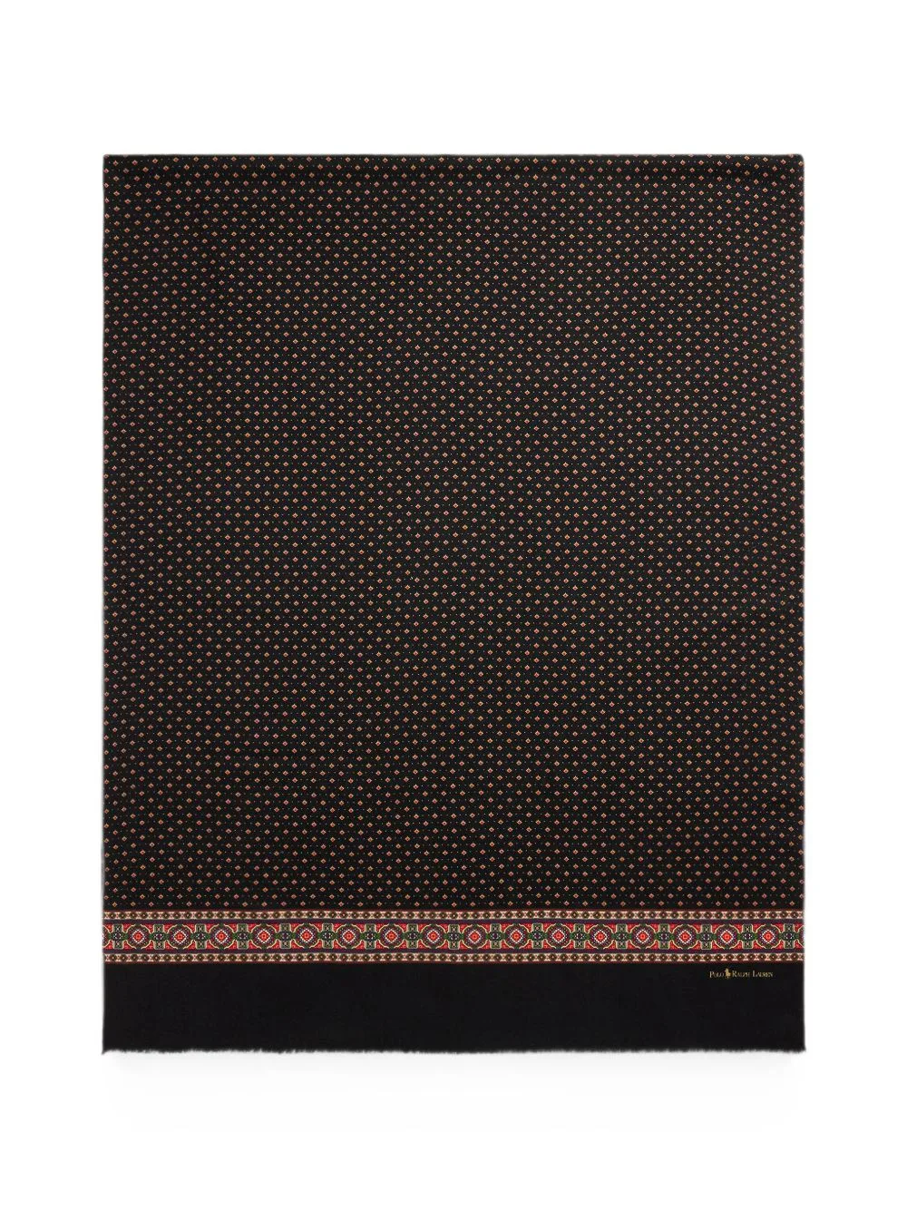 Foulard-Motif Fringe-Trim Scarf