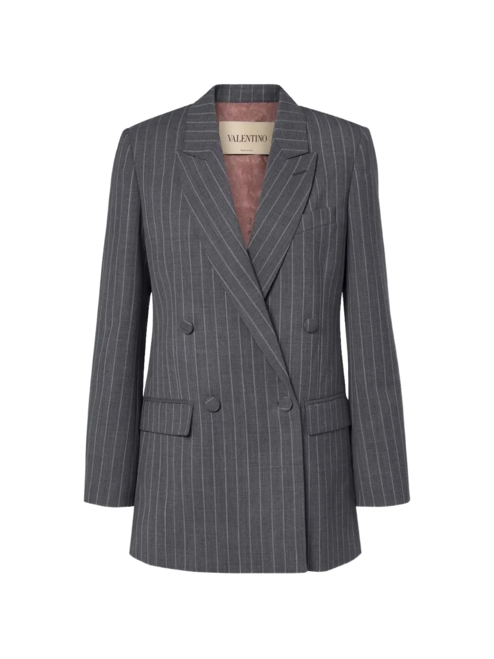 Pinstriped Double-Breasted Jacket