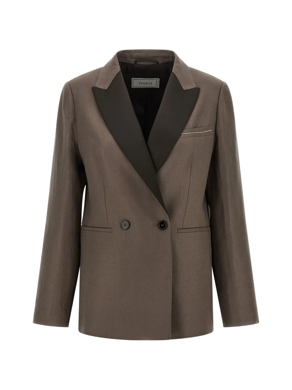 Double-Breasted Peak-Lapels Blazer