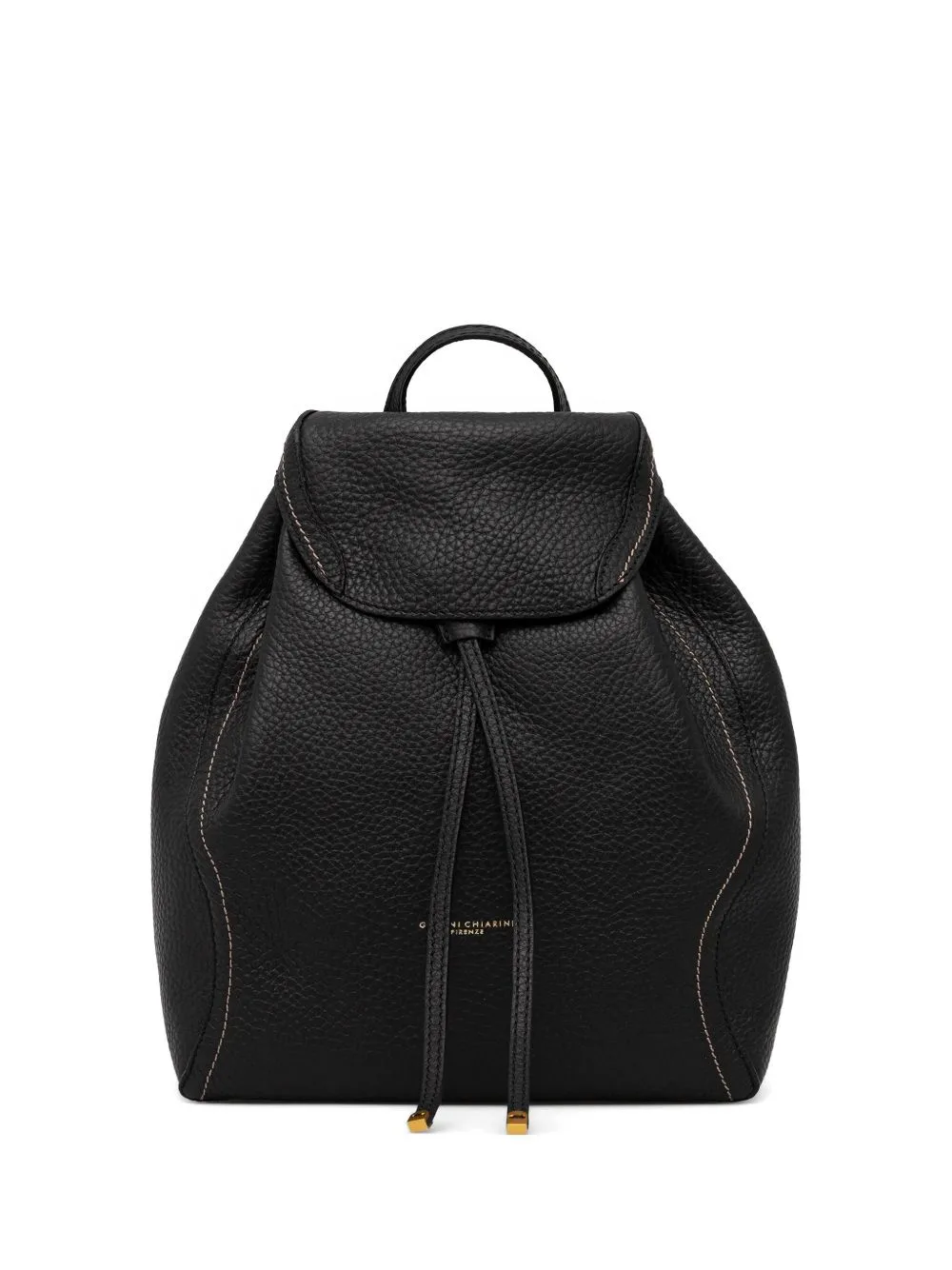 Drawstring Leather Backpack