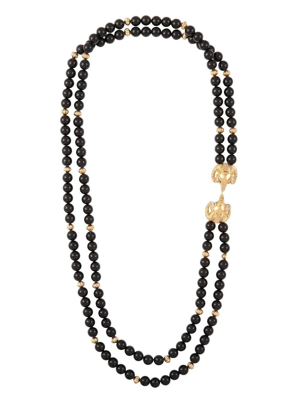 1980s Ram-Motif Beaded Necklace