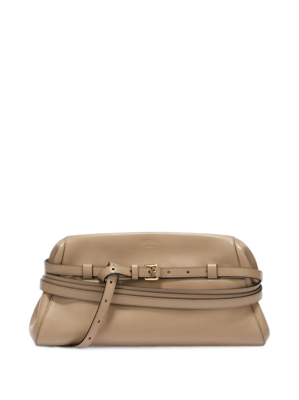 Buckle-Detail Leather Clutch Bag