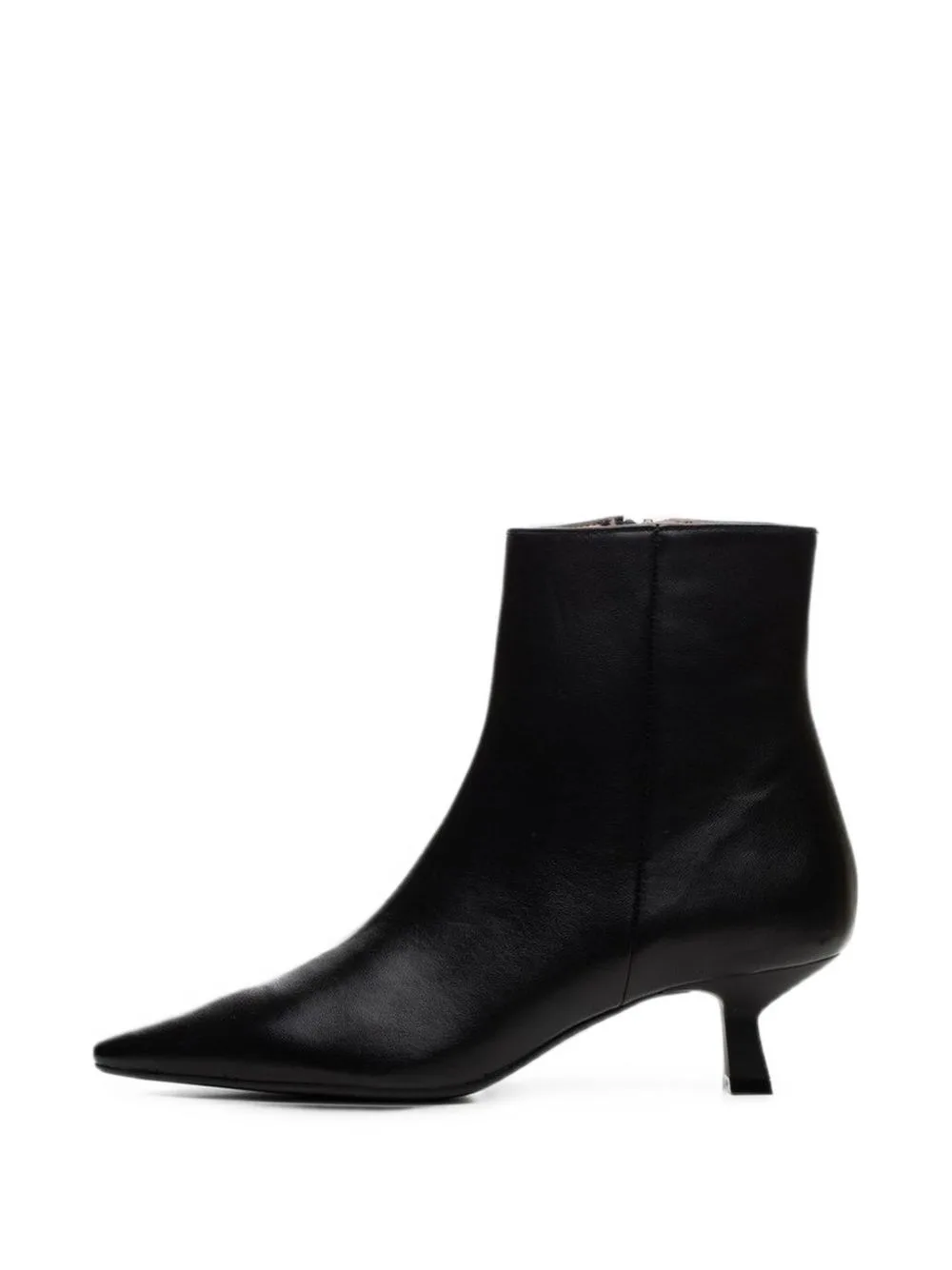 Pointed-Toe Kitten-Heel Ankle Boots