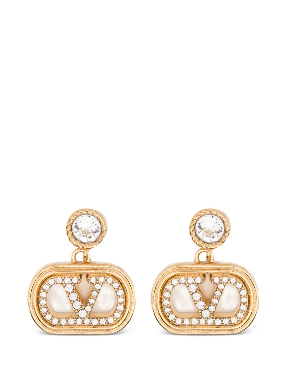 V-Logo Embellished Earrings