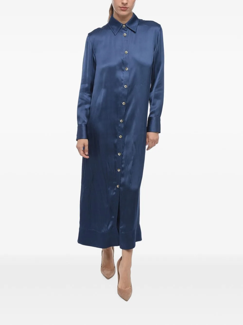 Long-Sleeve Shirt Maxi Dress