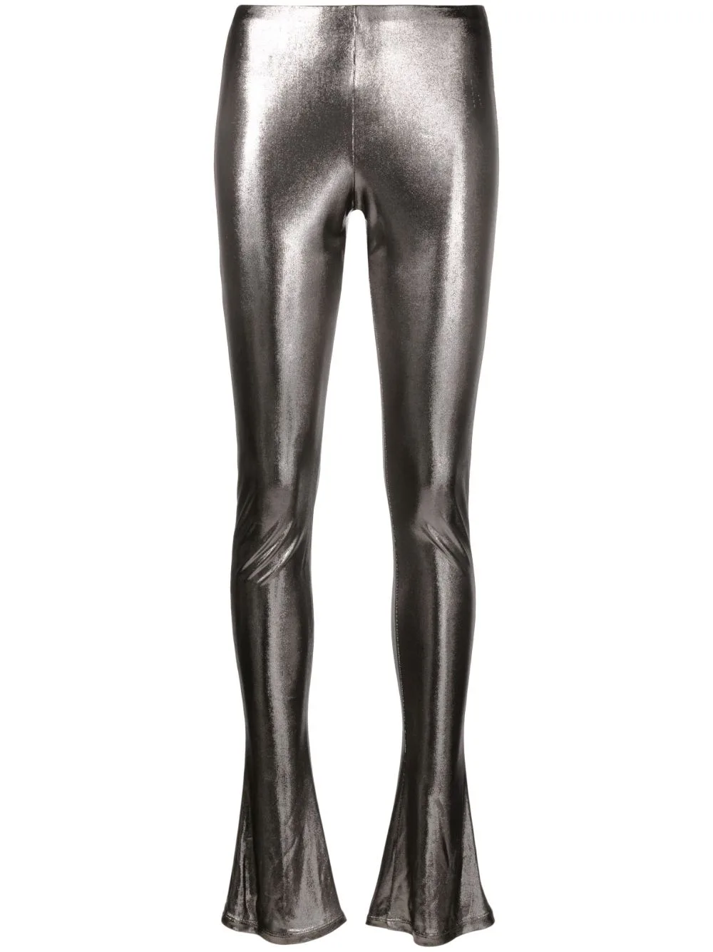 Laminated-Finish High-Waisted Trousers