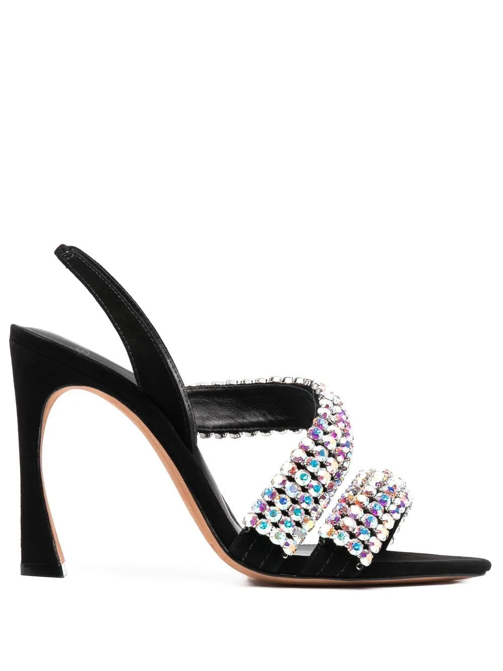 Crystal-Embellished Leather Sandals