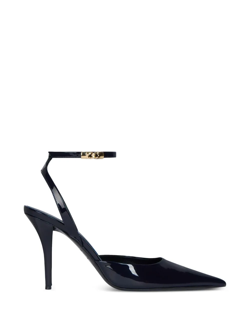 Patent-Leather Strappy Courts