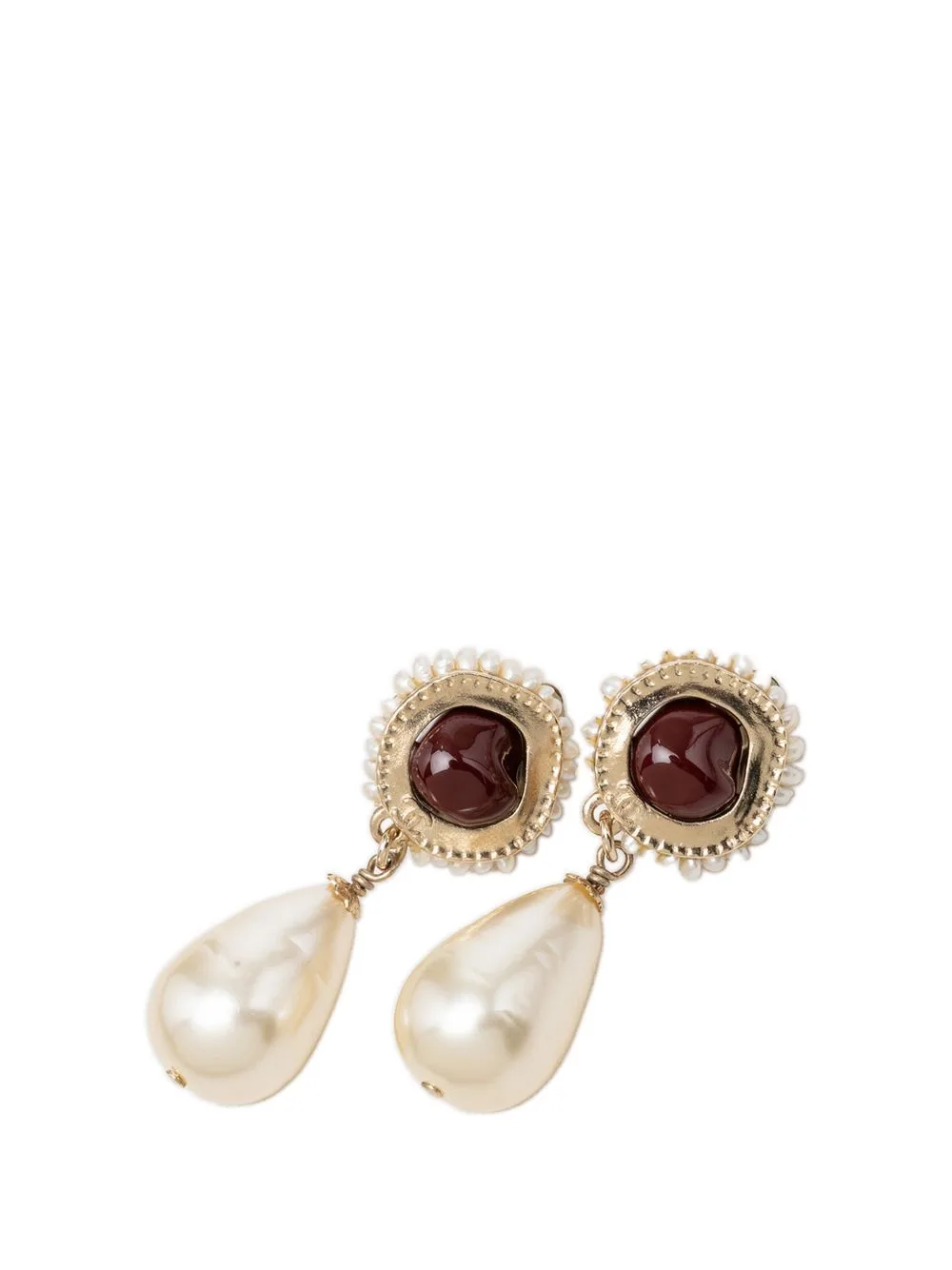 2013 Gold Plated Faux Pearl Drop Clip on Earrings Costume Earrings