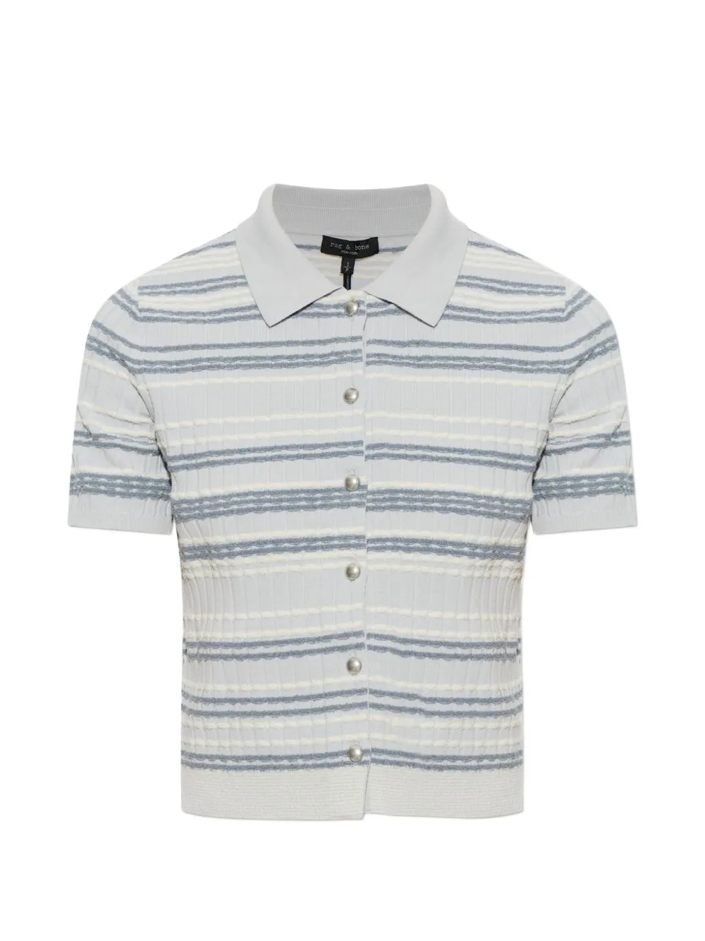 Striped Short-Sleeve Cardigan
