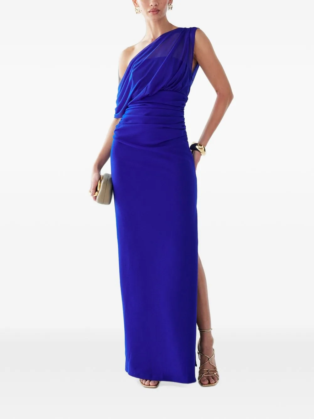 Frea One-Shoulder Draped Maxi Dress