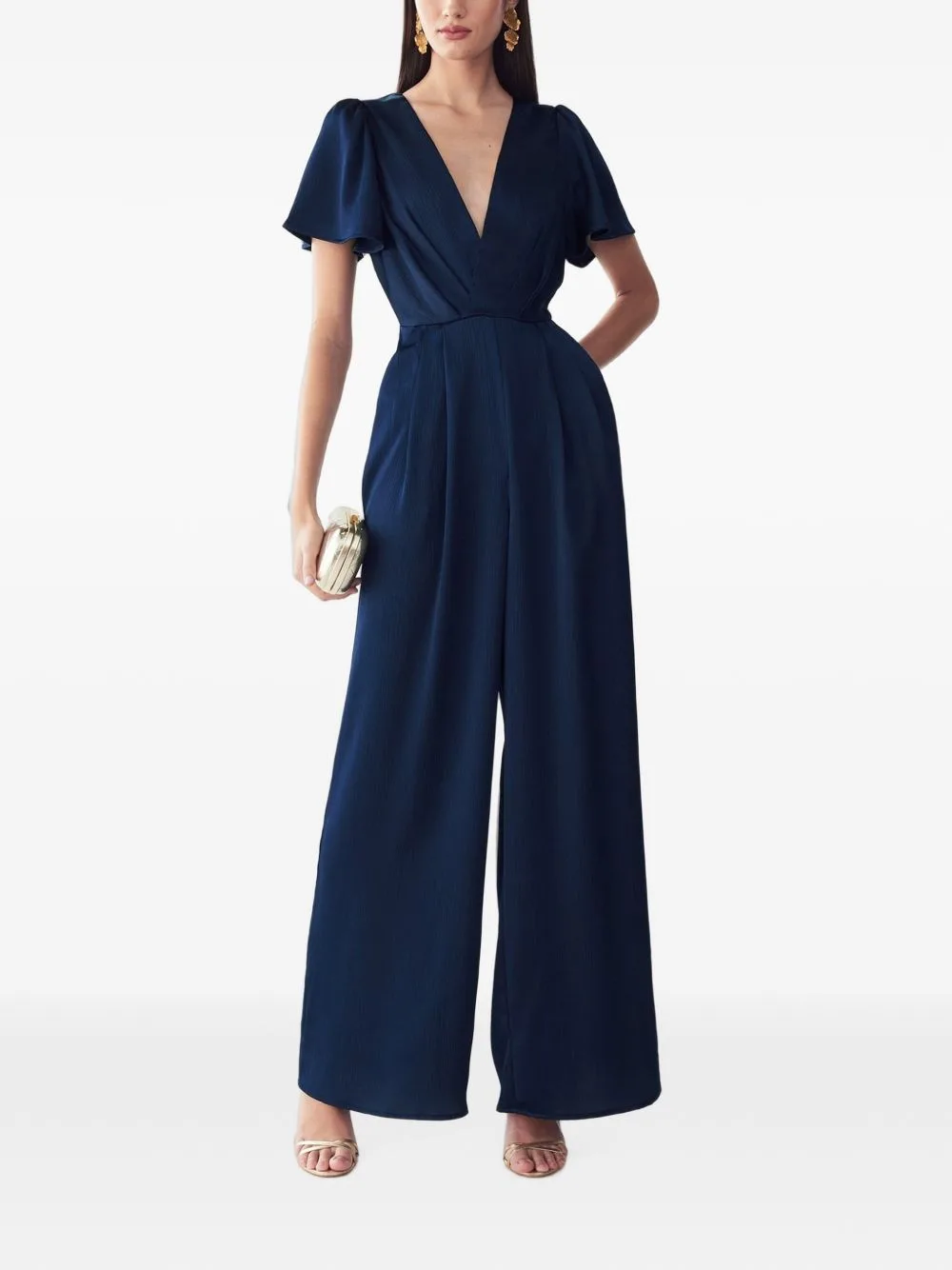 Imani V-Neck Pleated Jumpsuit