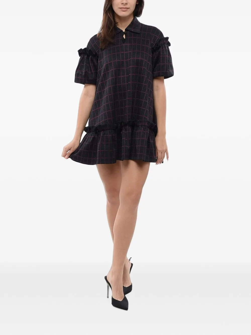 Checked Ruffled Dress