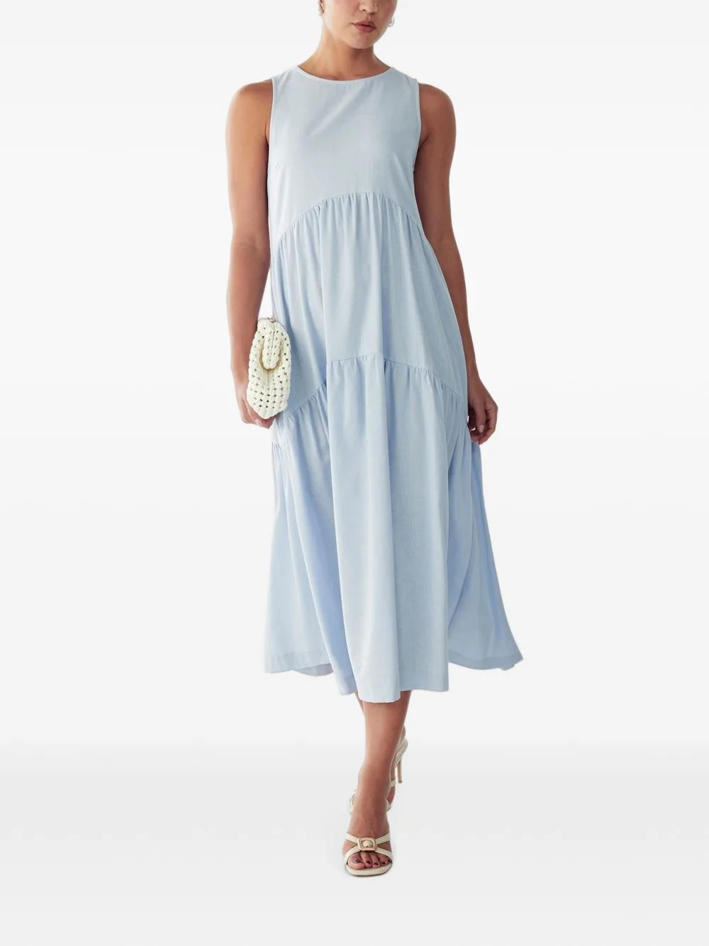 Crew-Neck Sleeveless Midi Dress