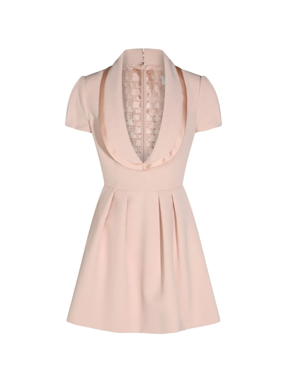 Satin-Trim Mini Pleated Dress