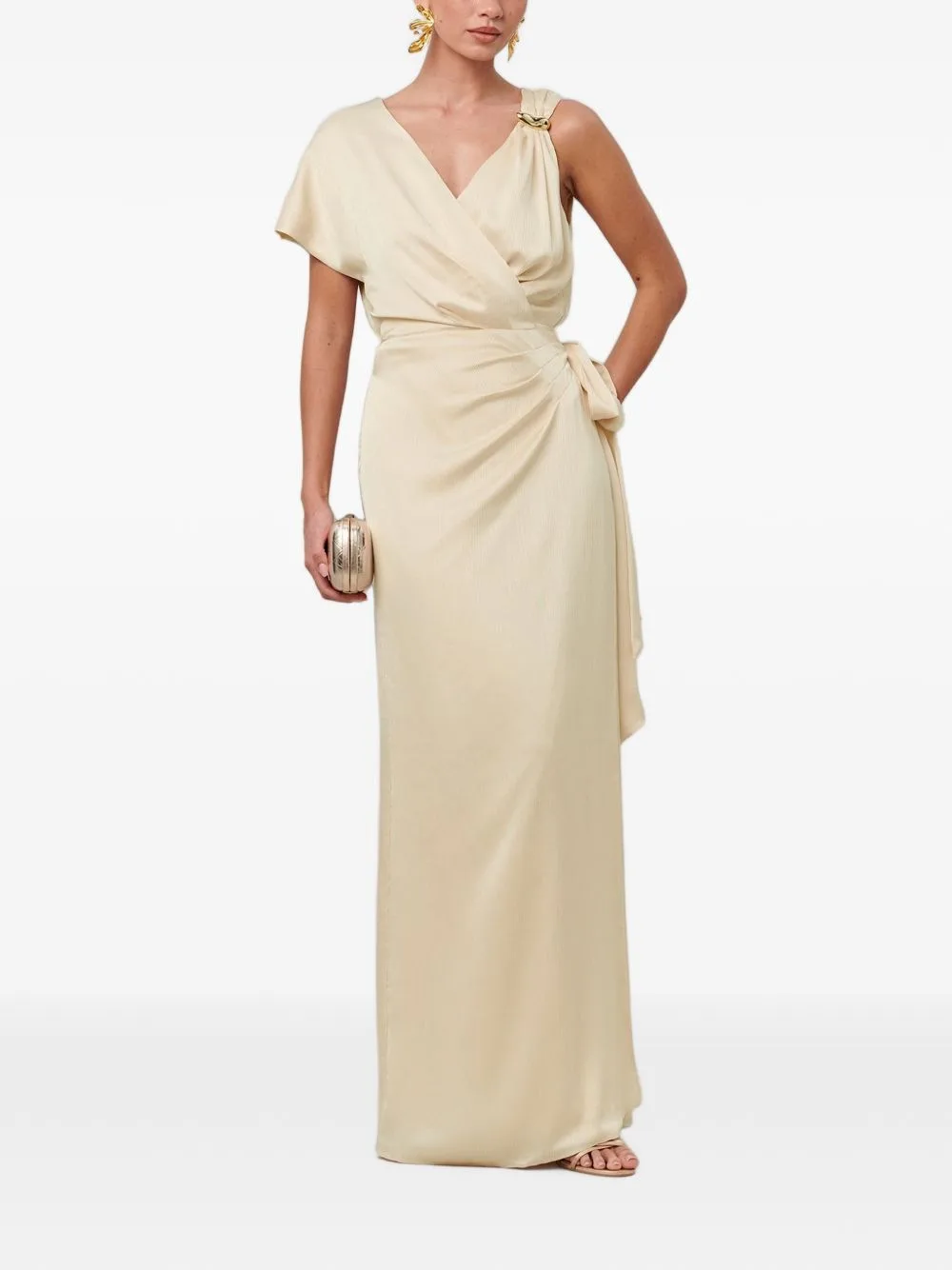 One-Shoulder Draped Maxi Dress