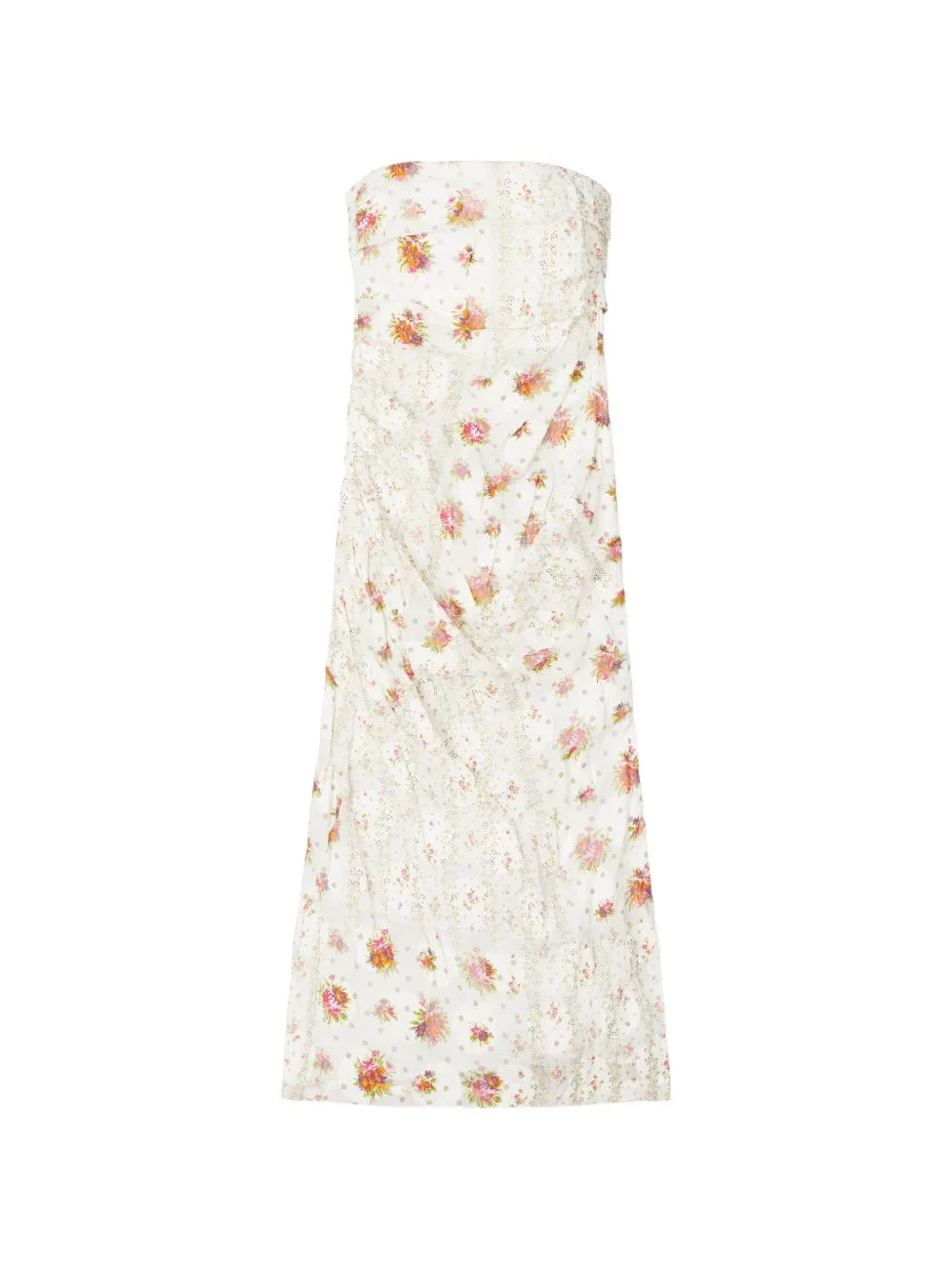 Strapless Floral-Print Dress