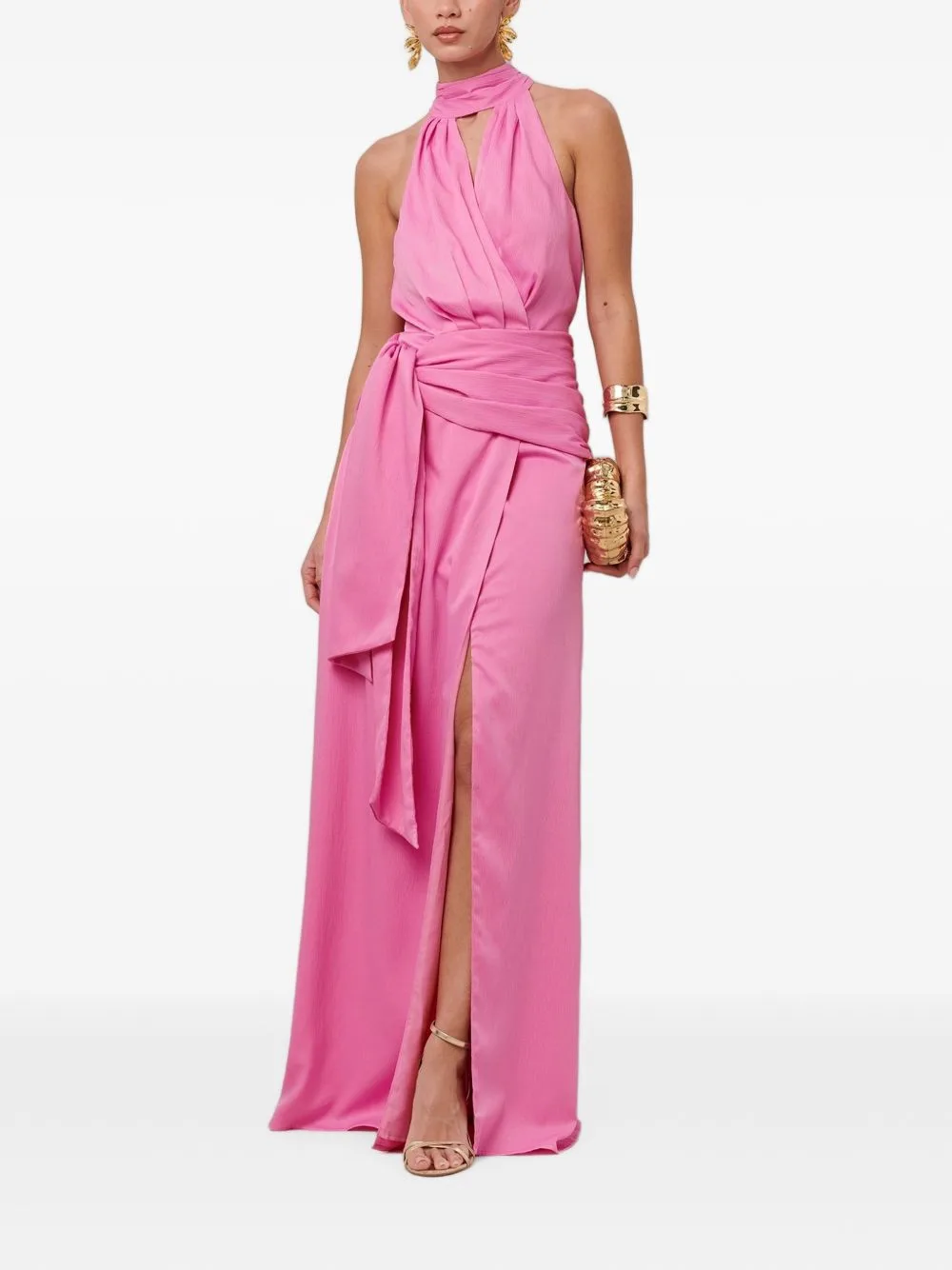 Sleeveless Halterneck Maxi Dress
