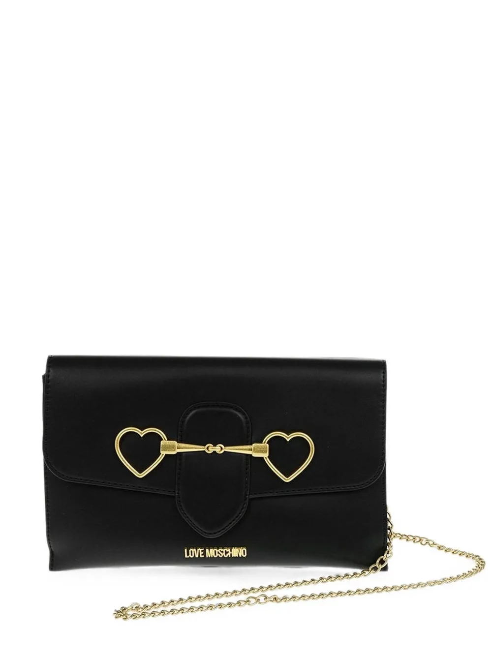Heart-Motif Chain-Strap Shoulder Bag