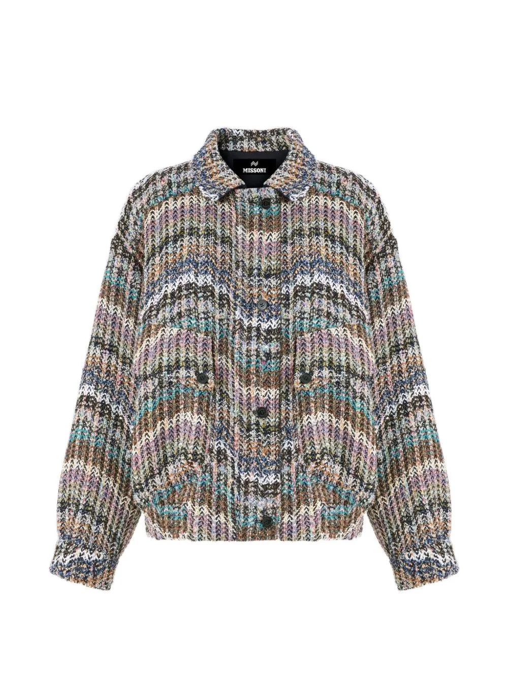 Zigzag-Knit Sequin-Embellished Jacket