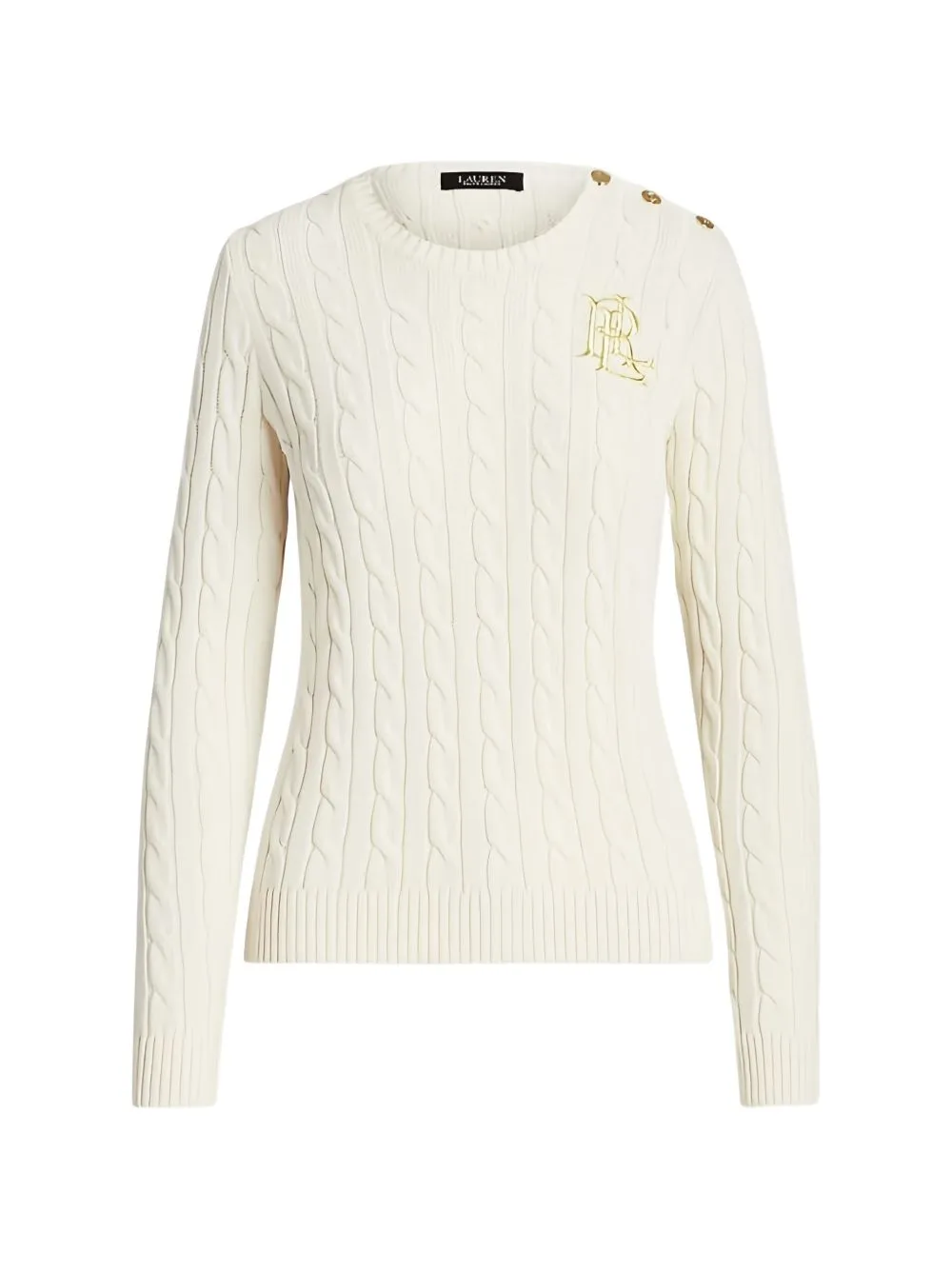 Cable-Knit Button-Detail Sweater