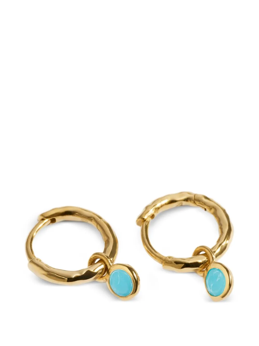 Turquoise Charm Hoop Earrings