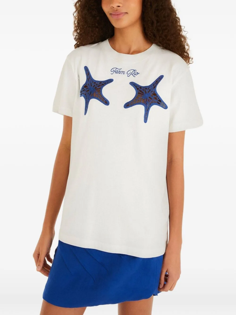 Starfish-Motif Embroidered T-Shirt