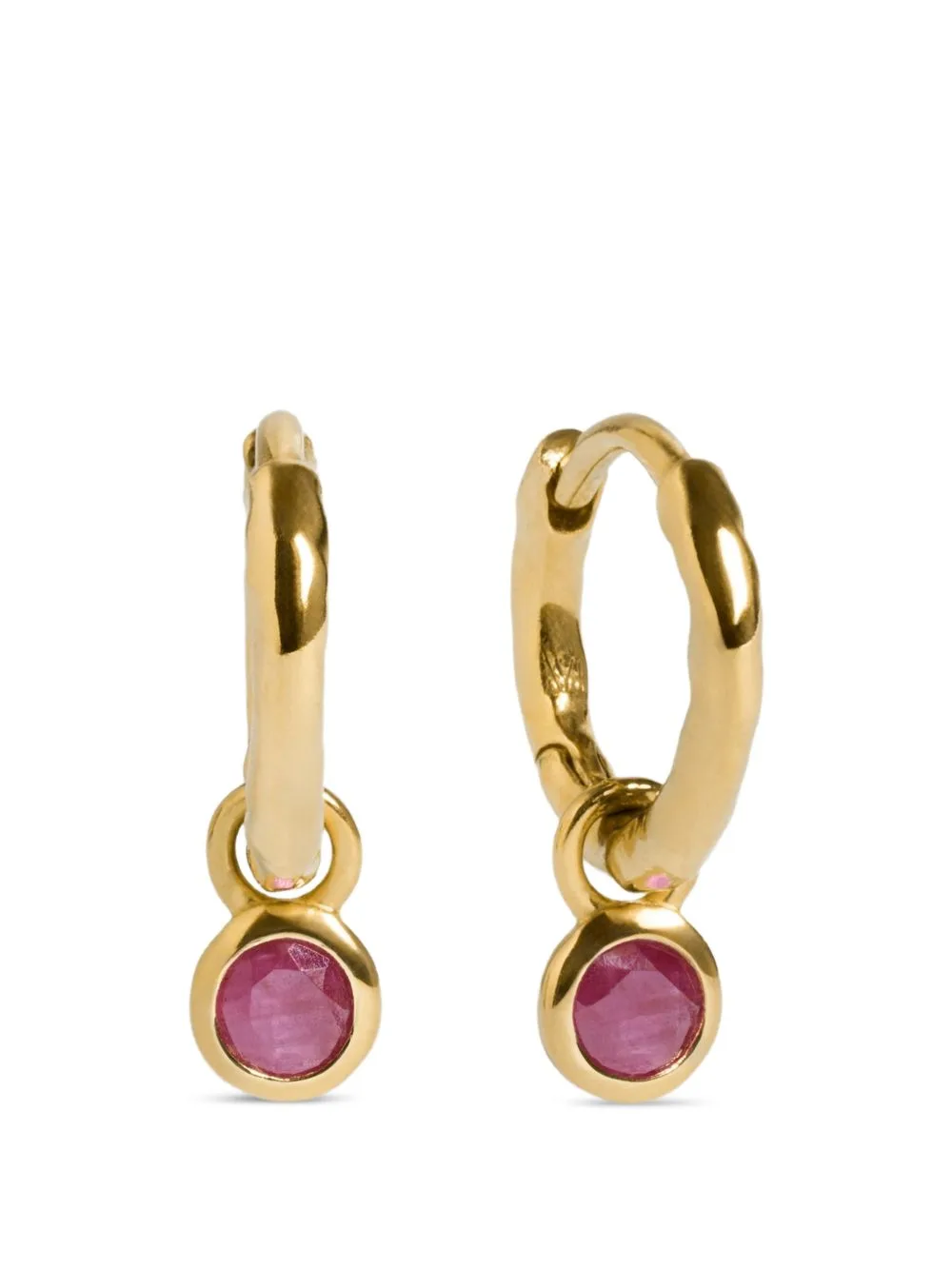 Ruby-Charm Hoop Earrings