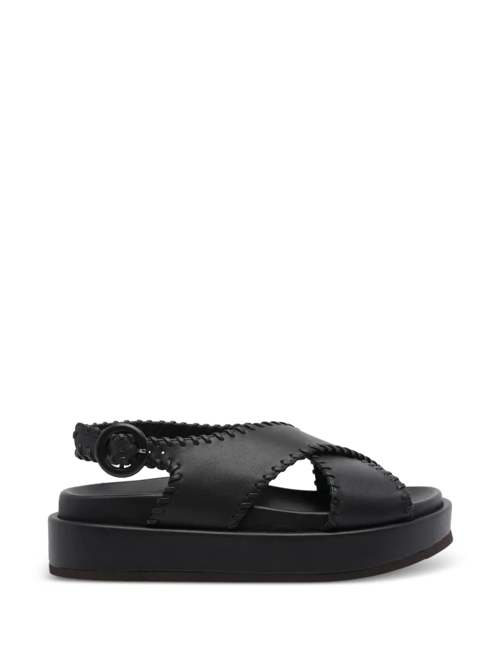 Open-Toe Buckle-Fastening Sandals