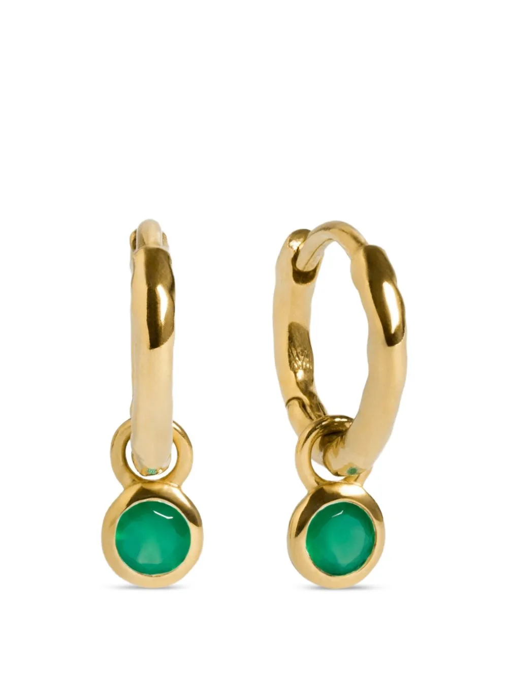 Onyx-Pendant Hoop Earrings