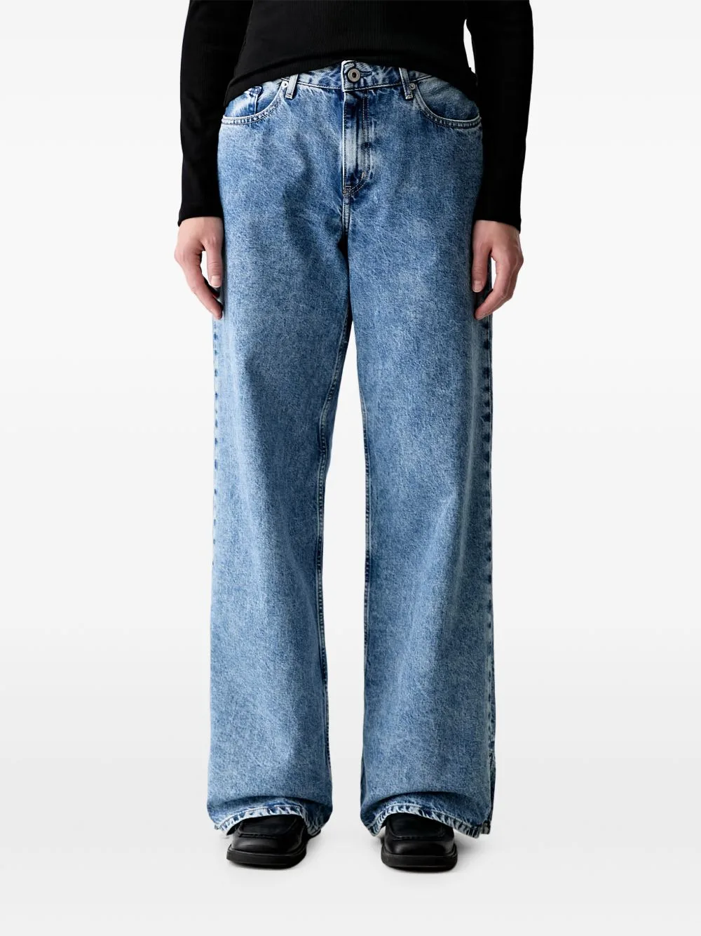 Logo-Patch Wide-Leg Jeans