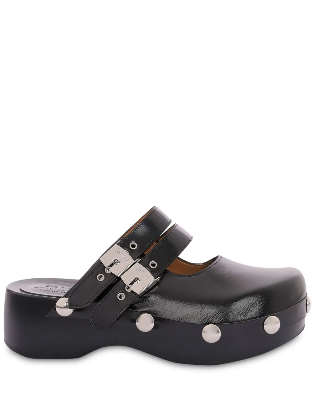 Buckle-Fastening Closed Clogs