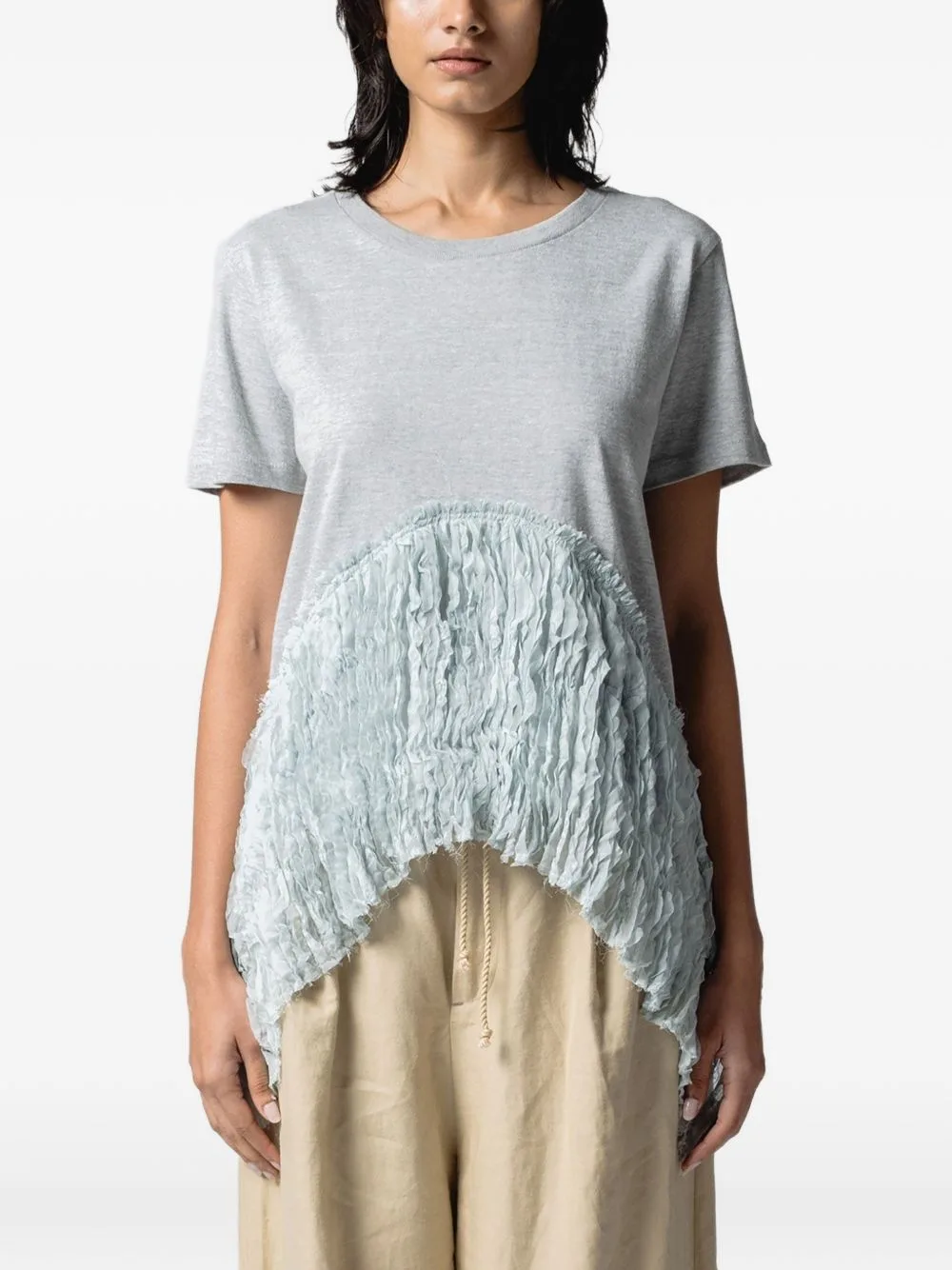 Ruffled Asymmetric T-Shirt