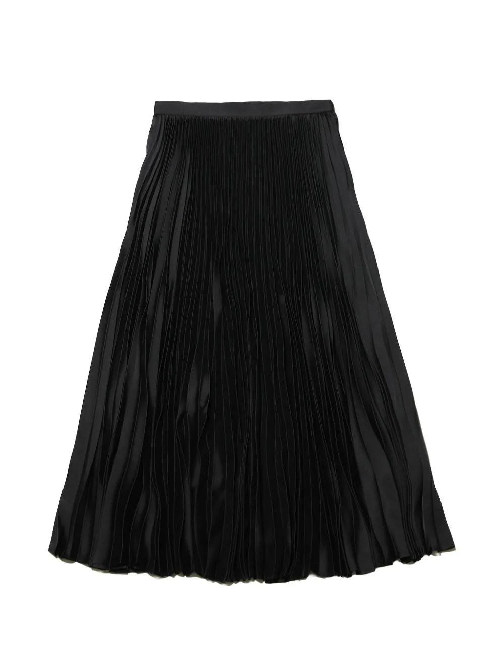 Pleated Satin-Finish Skirt