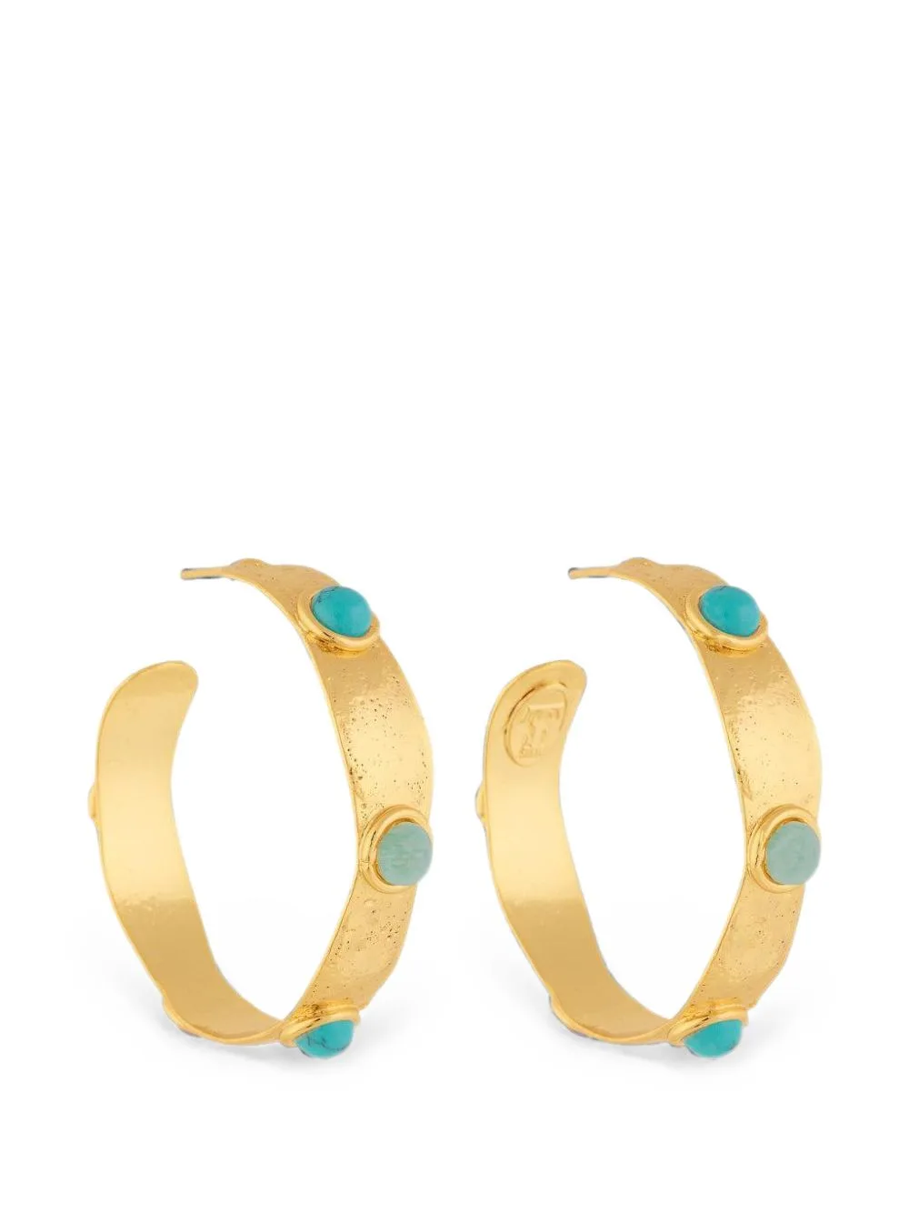 Bianca Turquoise-Embellished Hoop Earrings