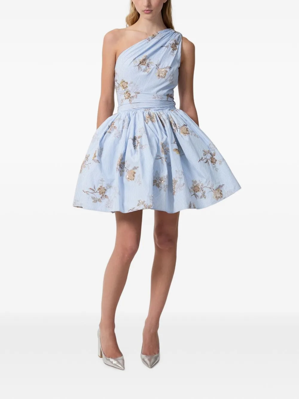 Paula Sequin-Embellished One-Shoulder Mini Dress