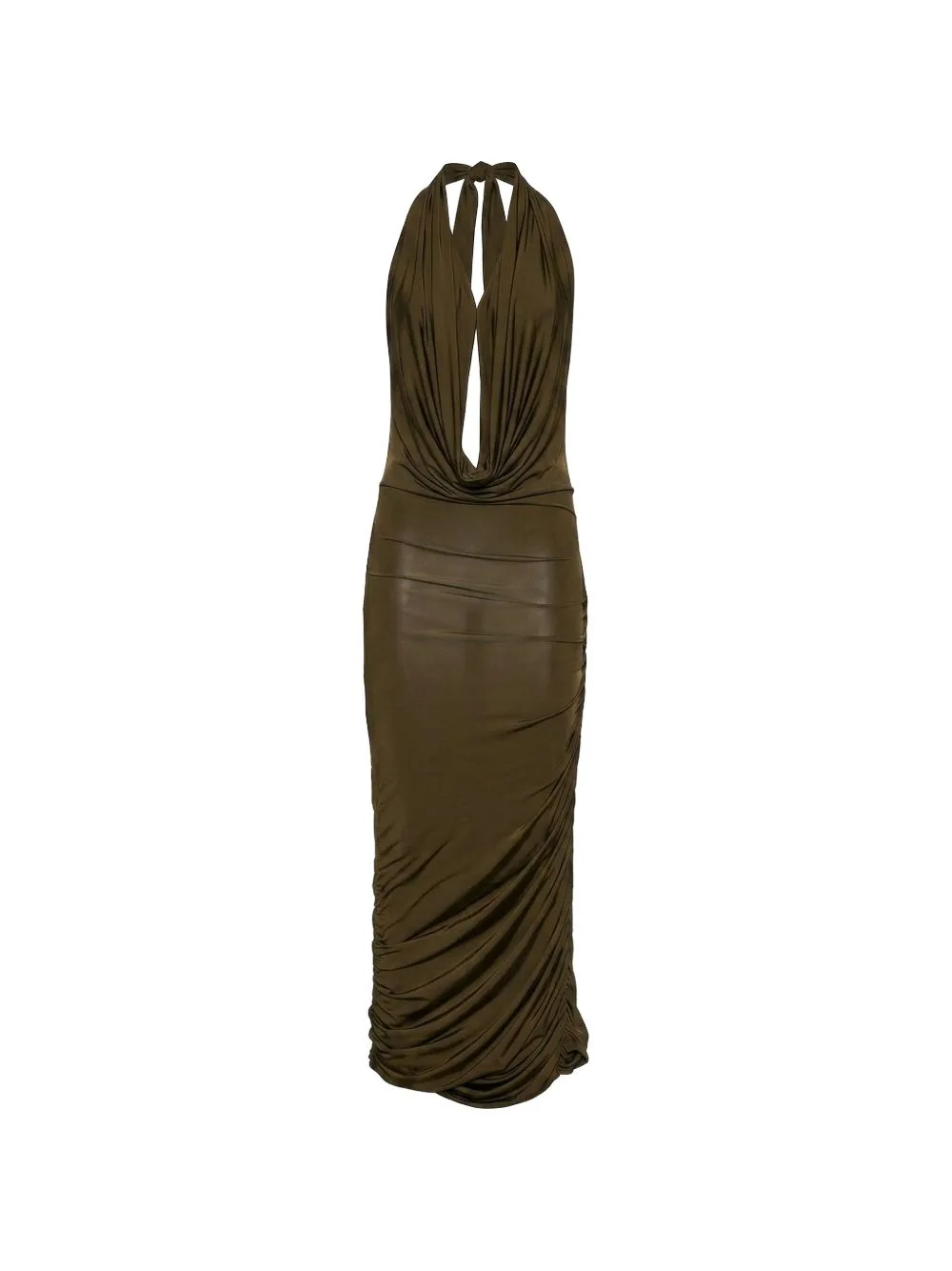 Ruched Halterneck Maxi Dress