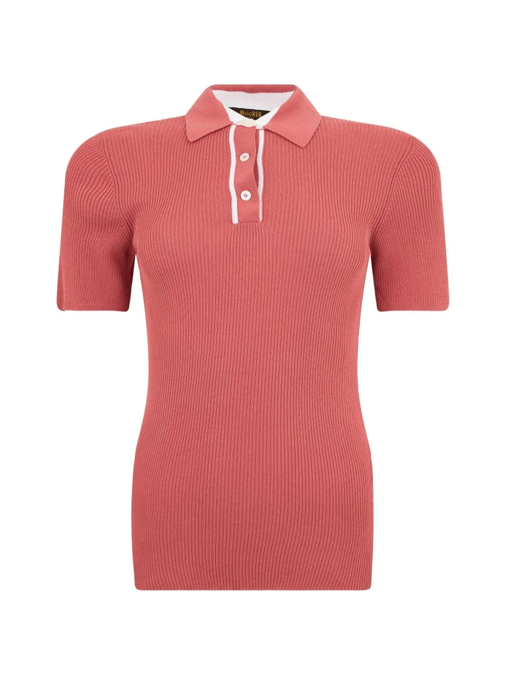 Ribbed-Knit Short-Sleeve Polo Shirt