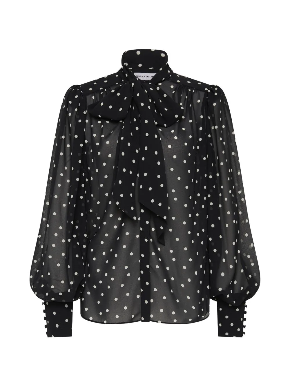 Marnie Polka-Dot Pussy-Bow Blouse