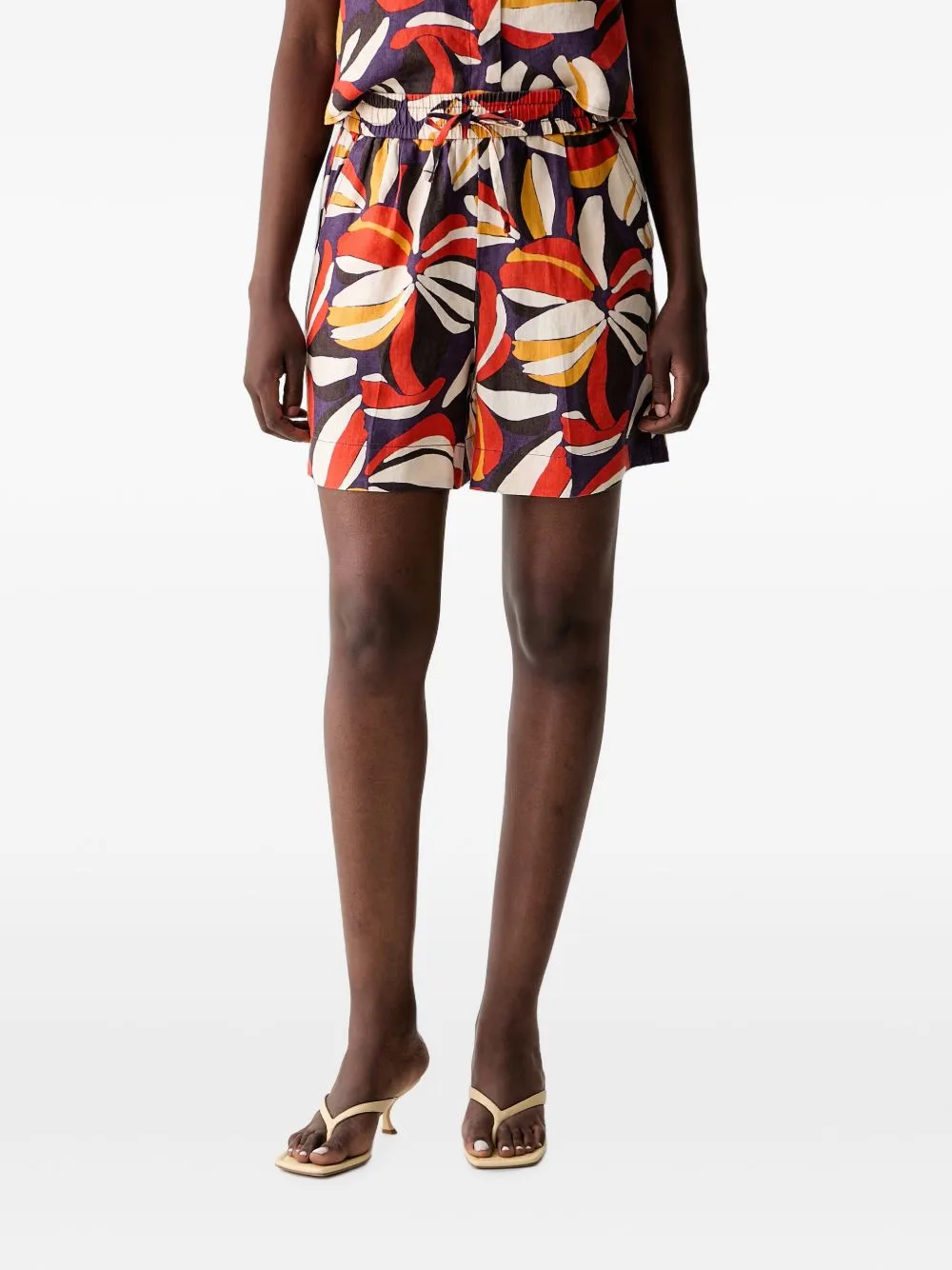 Floral-Print Drawstring Mini Shorts