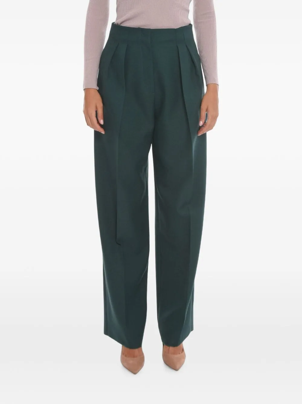 Pleated Wide-Leg Trousers