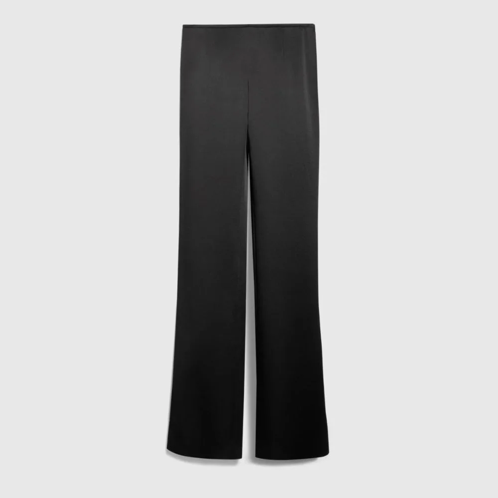 Satin-Finish Straight-Leg Trousers