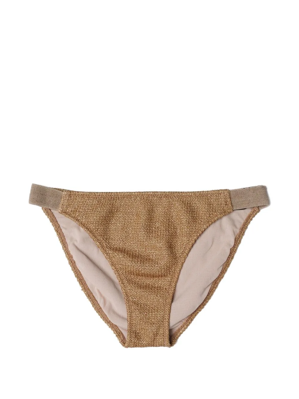 Raffia Low-Waist Bikini Bottoms
