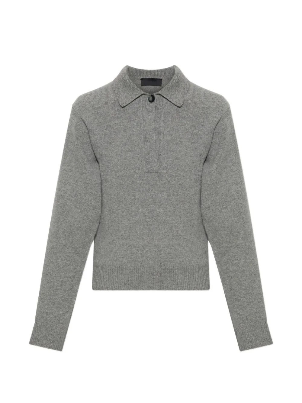 Button-Fastening Polo Sweater