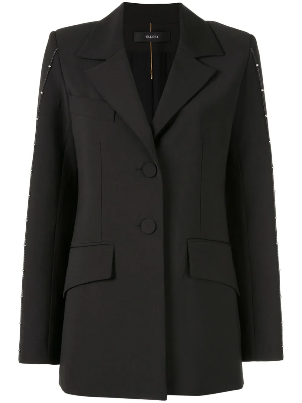 Stud-Embellished Single-Breasted Blazer