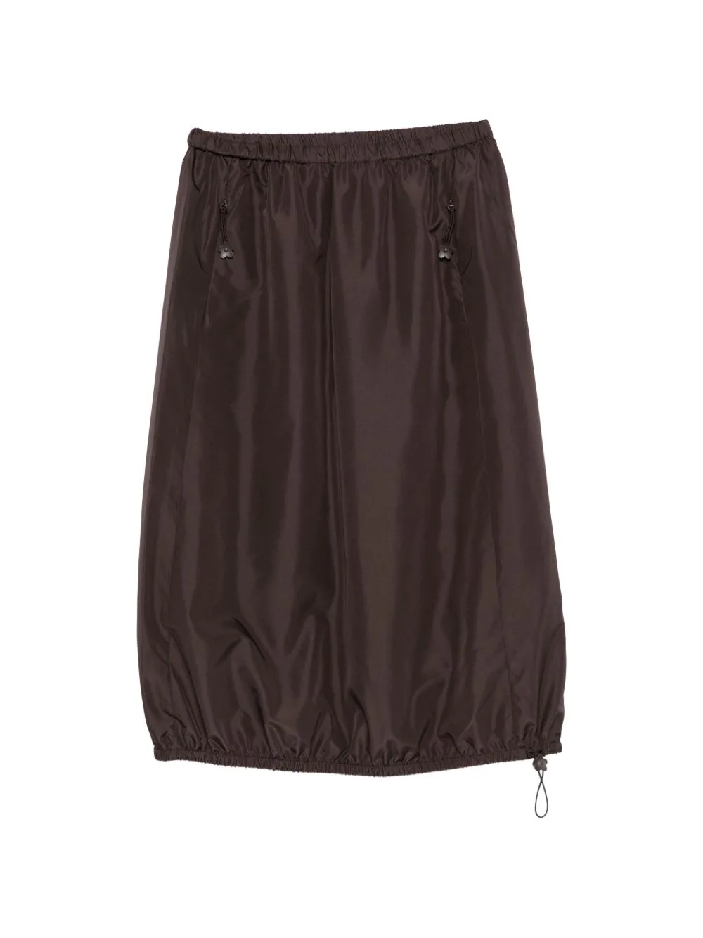 Drawstring-Hem Balloon Midi Skirt