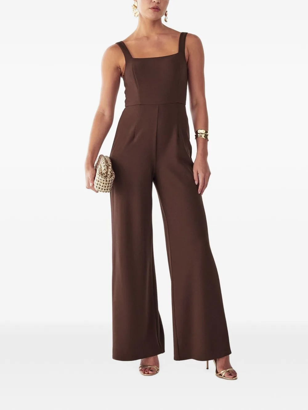 Square-Neck Wide-Leg Jumpsuit